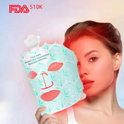 Wireless LED Photon Therapy Silicone Beauty Mask with 7 Color Lights